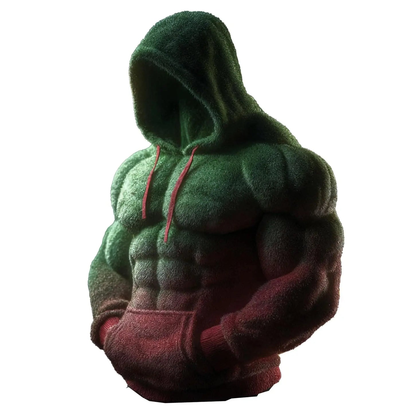 Men's Fashion Flannel Hoodie Pullover Abdominal Muscle Design Sportswear Autumn Winter Casual Long Sleeve Hooded Sweatshirt