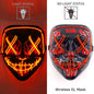 Drahtlose Neon-LED-Reinigungsmaske, im Dunkeln leuchtende Cosplay-Horrormaske, Halloween-Maskerade-Partymasken, leuchtende, lustige Verkleidung