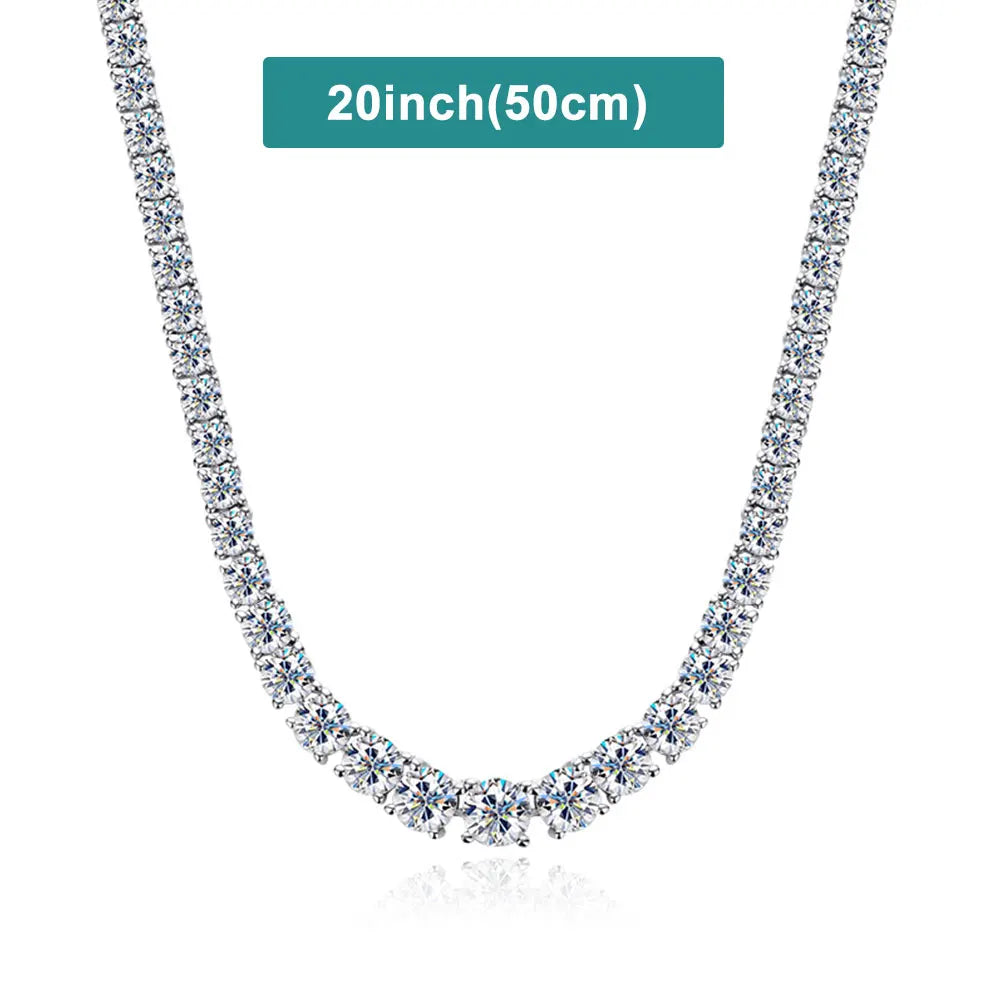 KNOBSPIN D Color Moissanit Tennis Halskette 925 Sterling Silber vergoldet 18k Gold Halskette für Damen Herren Hiphop Party Schmuck