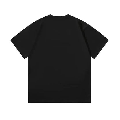 Black t-shirt on a white background