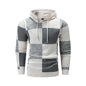 Men's Hooded Printed Knit Pullover Sweater