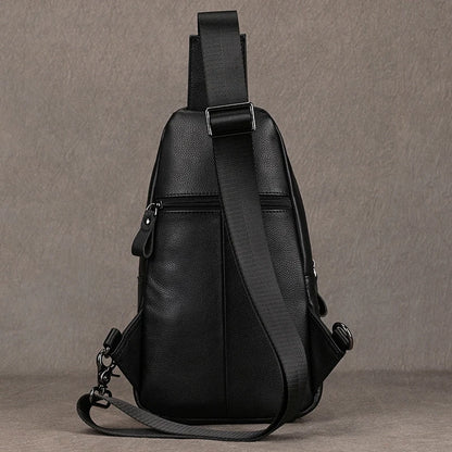 Men's Outdoor Leather Shoulder Sling Bag – Chest Pack & Crossbody