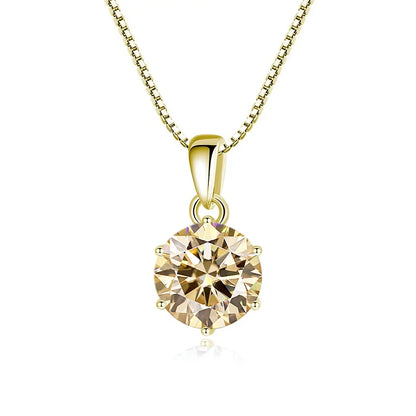 JoyceJelly 1 CT Real Moissanite Pendant Necklace For Women Royal Blue Color Moissanite 925 Sterling Silver Wedding Fine Jewelry