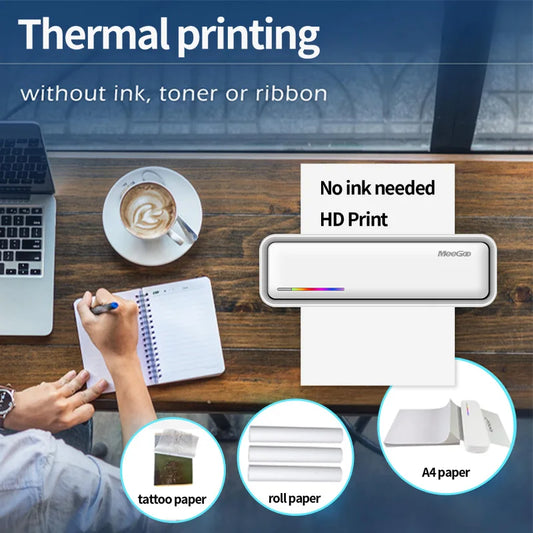 Portable A4 Bluetooth Thermal Printer for Office & Travel