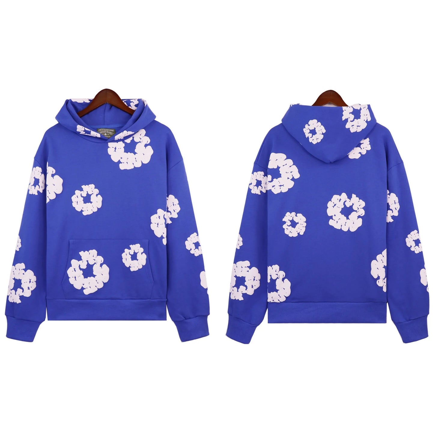 Hoodie Cross border European and American Hot selling Cotton Foam Printed Tears Hoodie Men's and Women's Hoodies