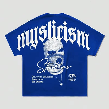Men's Y2K Retro Style Round Neck T-Shirt Streetwear