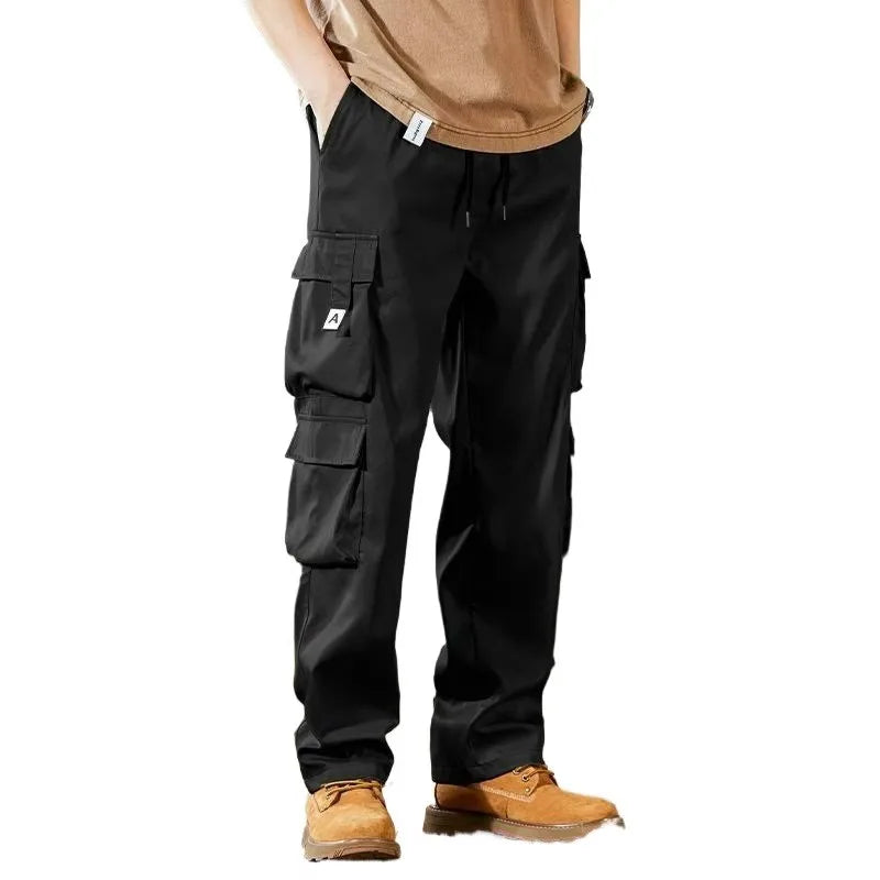 Men's Workwear Pants Large Size Casual Wear Resistant Toiling Summer Wearable Trousers for Construction Site Loose Fit Polyes...