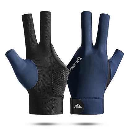 Offene Finger Billardhandschuhe Atmungsaktives Polyester Snooker-Poolhandschuhe Verstellbarer Klettverschluss Glatt Weich Leicht Amateurtraining