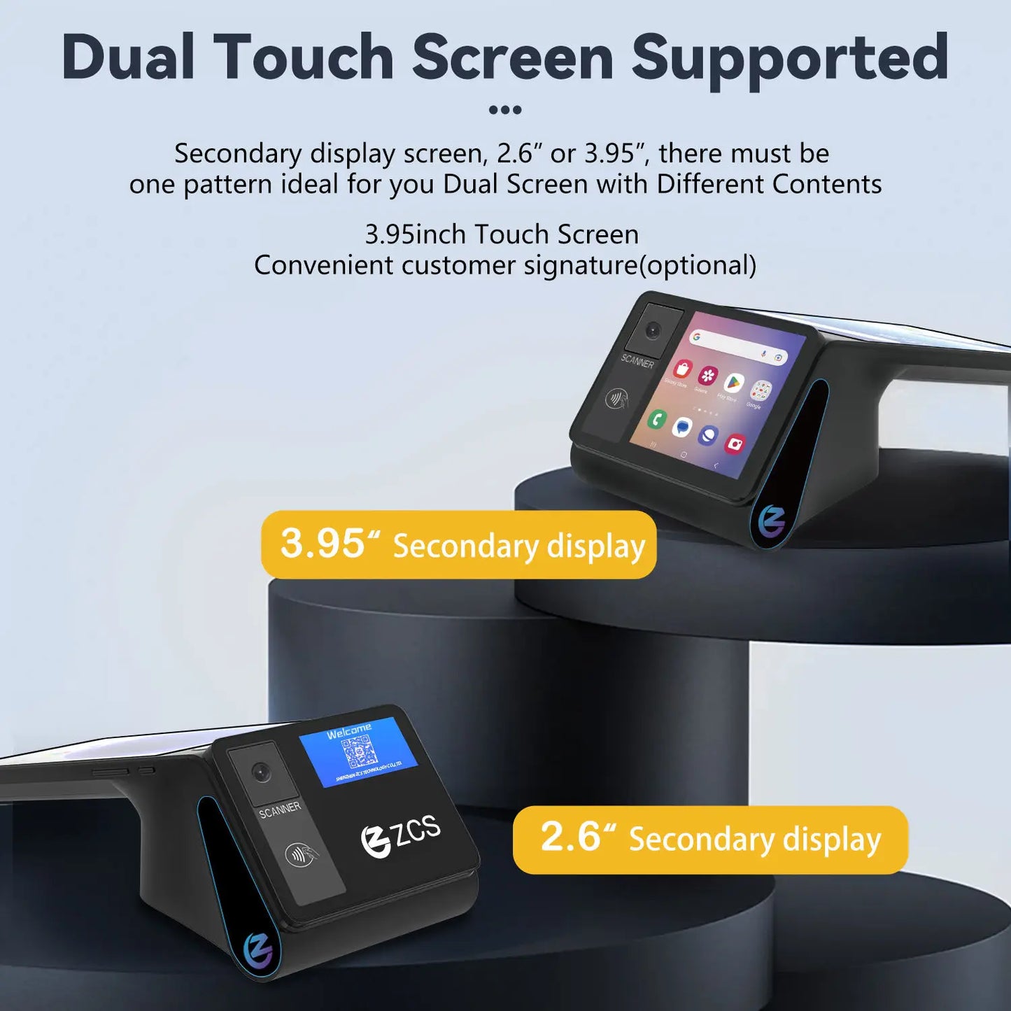 Z108 Android 14 POS Terminal 8" NFC Thermal Printer