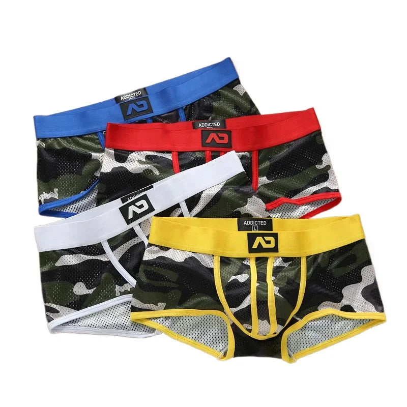 Herren Nylon Mesh atmungsaktive, kühle Tarnfarben-Boxershorts.