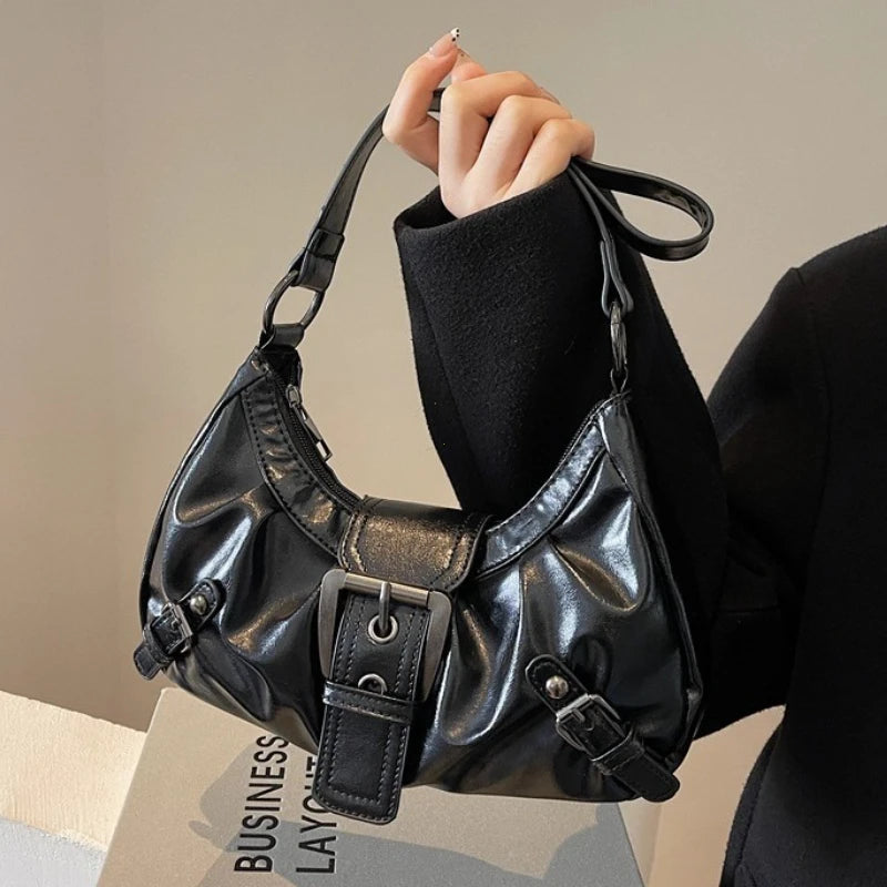 Retro Pleated Hobo Shoulder Bag for Women Hot Selling Maillard Style Underarm Bag Clutch Handbags for Travel Work Shopping