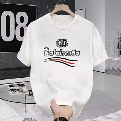 2025 Amerikanisches kurzärmeliges Sommer-T-Shirt aus schwerer Baumwolle für Herren und Damen, leger, trendige Markenbedruckung, lockerer Rundhals