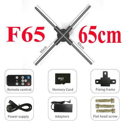 3D Fan Hologram Projector Wifi Display Advertising Logo Light Led Sign Holographic Lamp Three-Dimensional Projectors 52-80CM