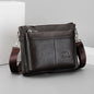 Men's Genuine Leather Crossbody Bag Large Capacity Cowhide Commuter Shoulder Bag Casual Messenger Bag for Work