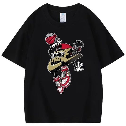 2025 Frühling und Sommer Neue Runde Einfarbige Marken Kurzarm-T-Shirt Leichter Luxus mit einfachem Freizeit-Hemd Ins Trend