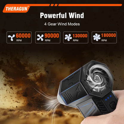 Updated X3Ultra Turbo Fan Jet,Mini Handheld 180000RPM Powerful Compressed air Duster for Car Dryer/PC/Home Cleaning-THERAGUN