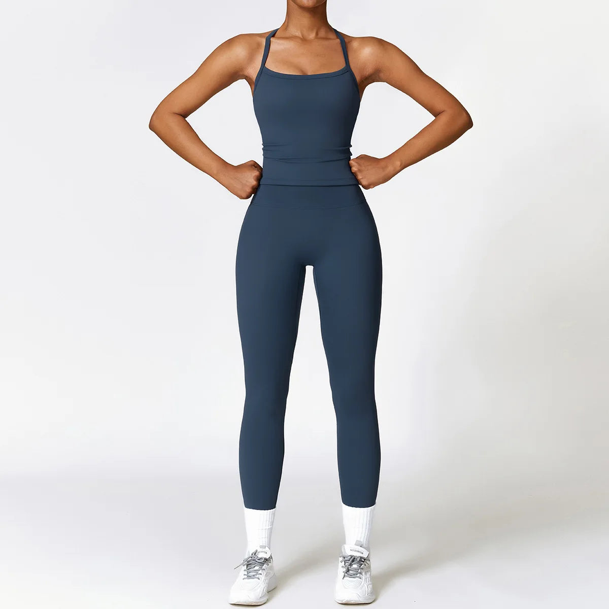 2PCS Yoga Set Women Gym Clothing Fitness Workout Set Sportswear Female Long Sleeve Crop Top High Waist Leggings Sports Suits