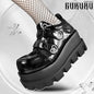 Original Punk Style Love Cross Macaron Subculture Platform Shoes Femme Spring Autumn 2025 New Elegant Casual Women's Pumps