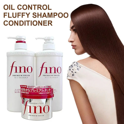 Fino Oil Control Fluffy Shampoo Conditioner Controls Oil Deeply Nourish Improve Frizz High Permeability Hair Improves Frizz