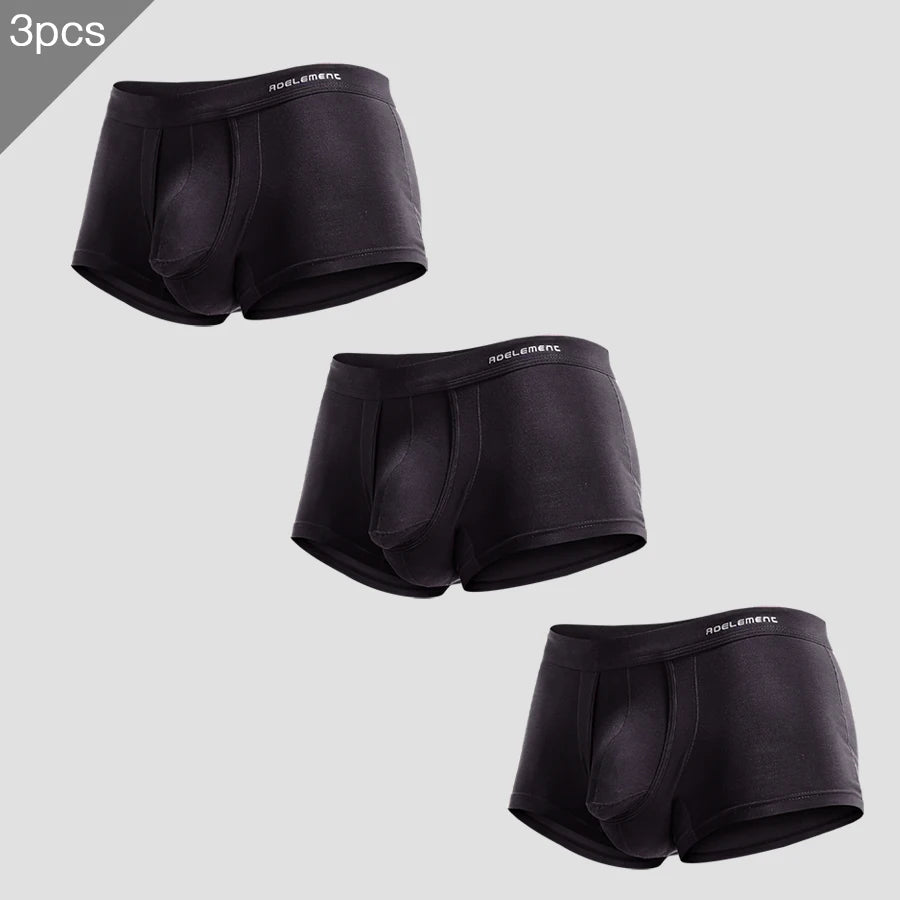 3PCS Men's Ice Silk Separation Underwear Briefs