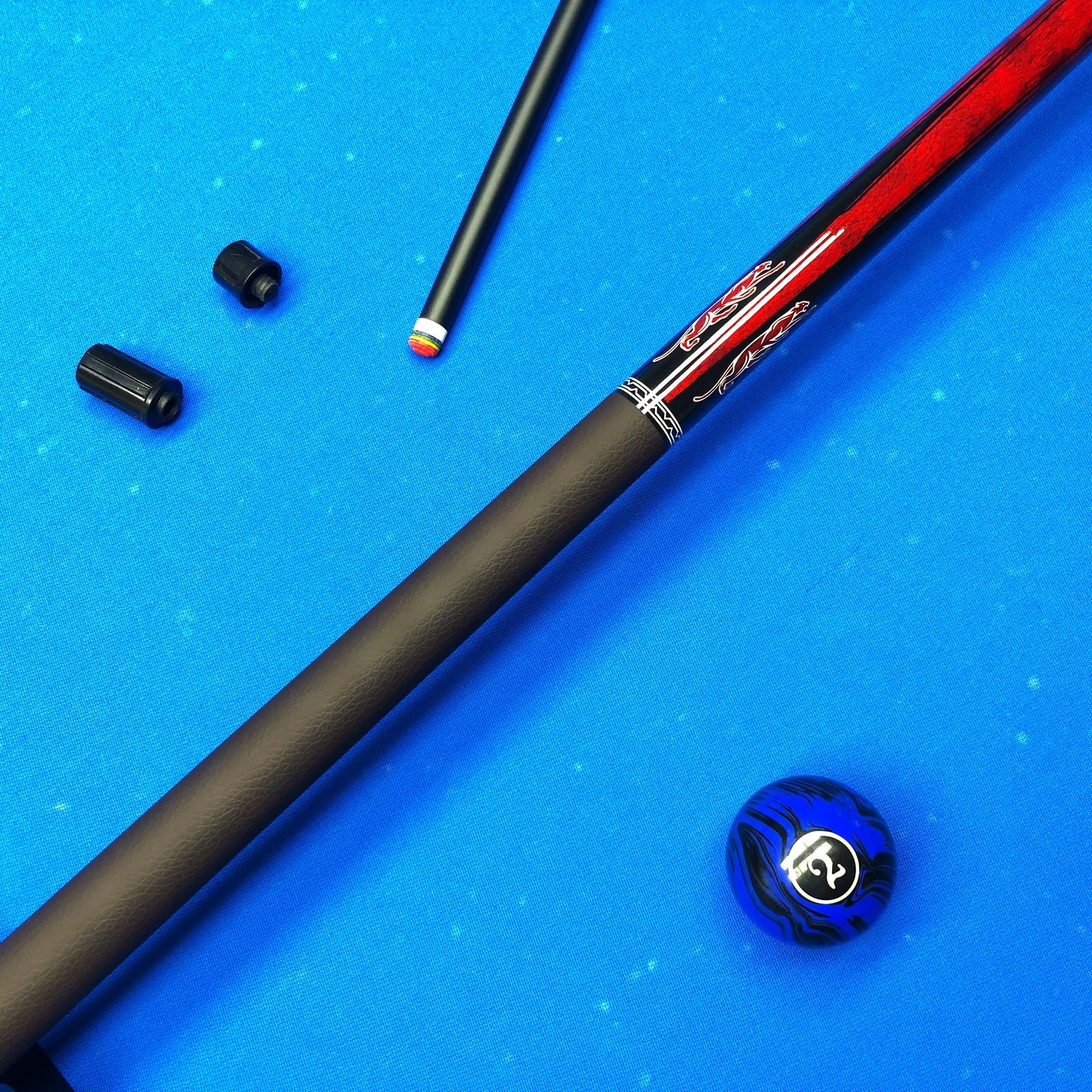 12.5mm Pool Cue Performance 2-Piece Billiard Cue with Stainless Steel Joint Glass Fiber Shaft