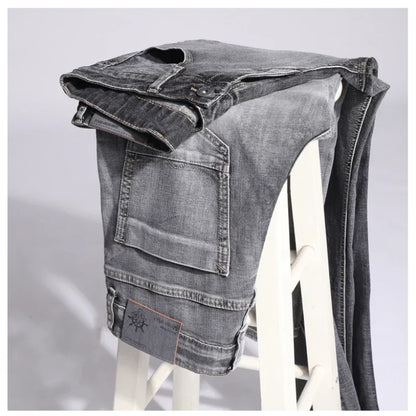 Men's Cotton Stretch Jeans – Slim Straight Lightweight