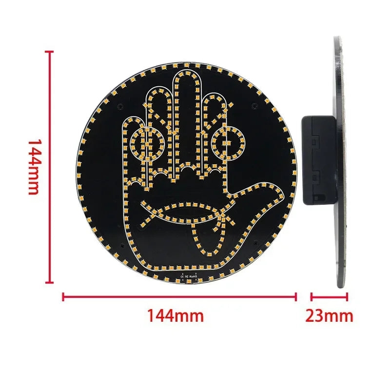 Creative Fun Three Models Gesture Lamp Car Interior Rear Windshield LED Hand Gesture Sign Middle Finger Sign Warning Brake Light