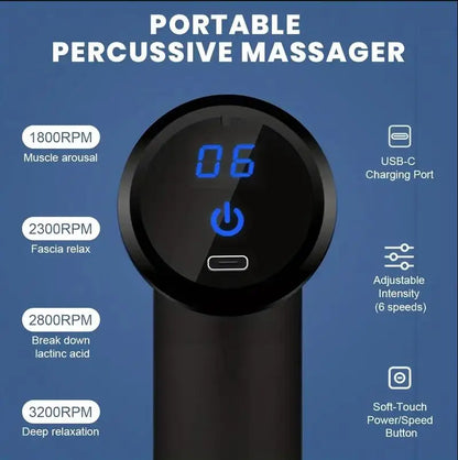 Mini Muscle Massage Gun – Portable Handheld Percussion Body Massager for Back, Neck & Legs