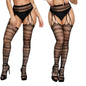 Women Fishnet Open Crotch Suspender Tights XXXL