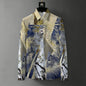 Teglex Men's Wrinkle-Free Color-Block Long Sleeve Shirt