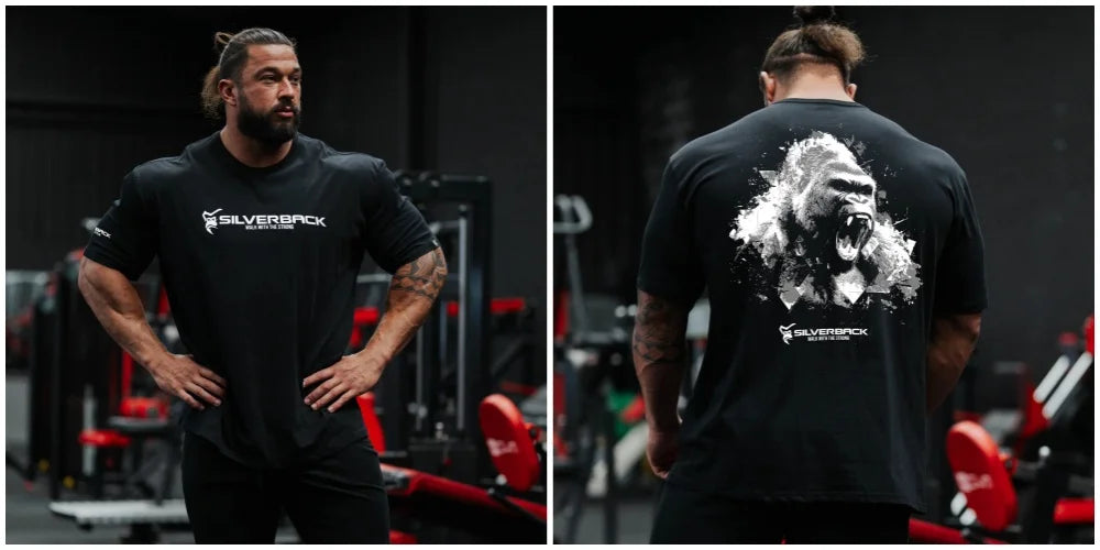 SILVERBACK Men's Oversized Gym Muscle Fitness T-Shirt