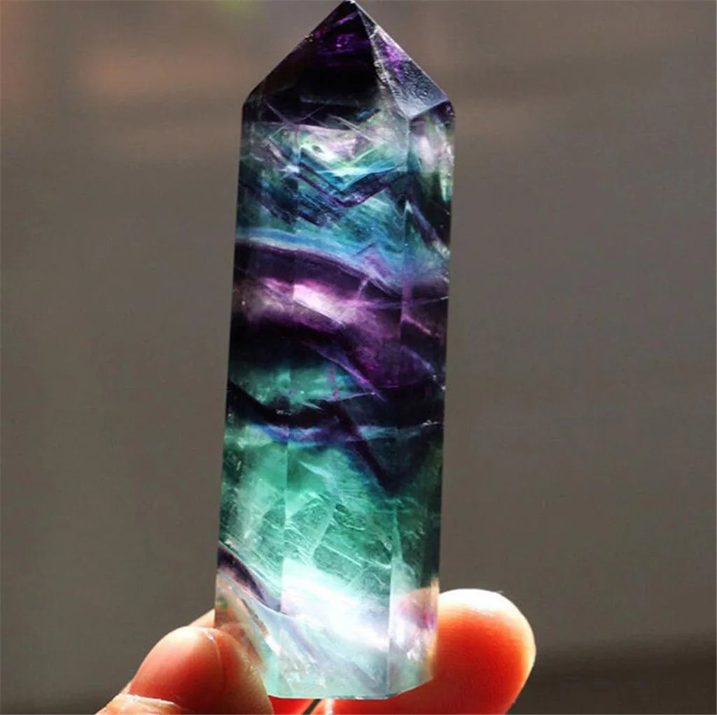 Natural Fluorite Crystal Hexagonal Wand 4-7CM
