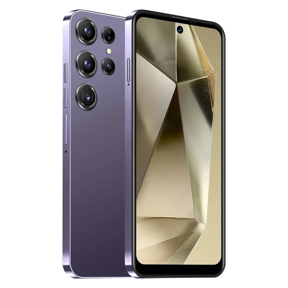 Smartphone showing back and front views on a white background