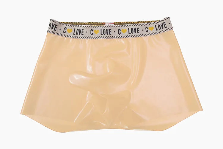Herren Fetisch Latex Höschen Gummi Boxershorts Peniskondom Unterwäsche Kondom Cock Pouch Shorts Sexy Unterhosen für Herren