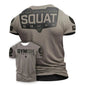 Hot selling summer men's gym training letter printed polyester micro elastic breathable round neck T-shirt outdoor sports top