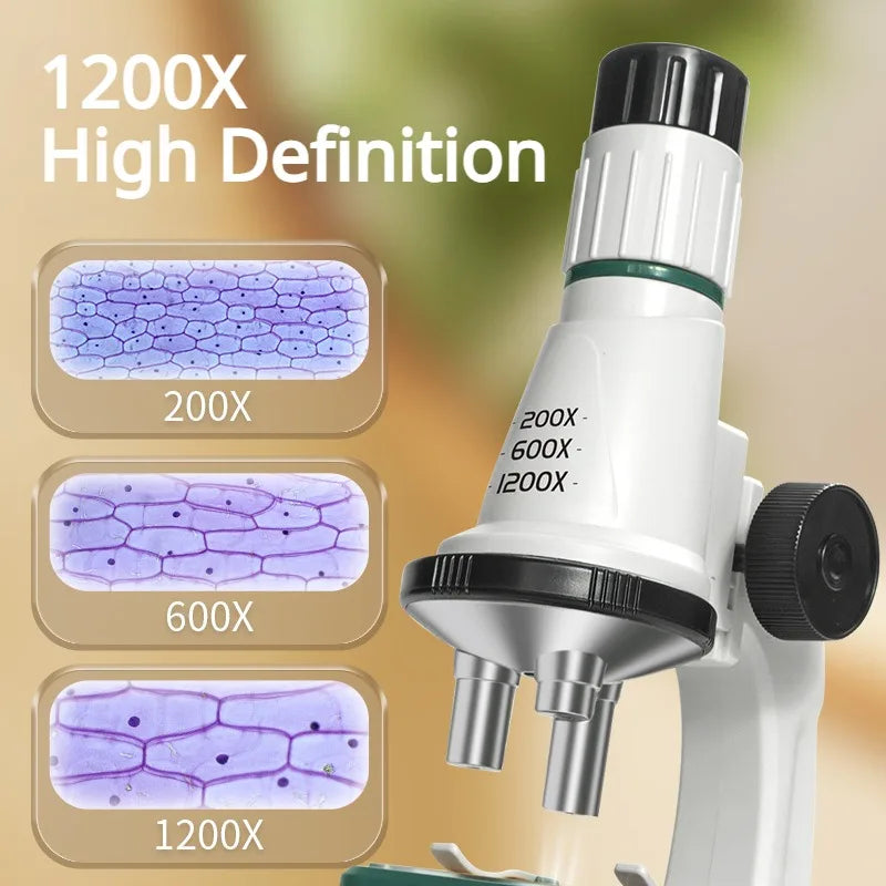 Kids Pocket Microscope Kit 200x–1200x | STEM Science Toy