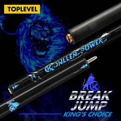 KONLLEN Cue 3 Pieces Punch Jump Cue Carbon Fiber Black Technology 12.9mm Uniloc Joint Professional Break Jump Cue Break Stick
