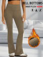 Women's Super Soft High Waisted Fleece Flare Leggings Tummy Control Soft Bootleg Bootcut Pants