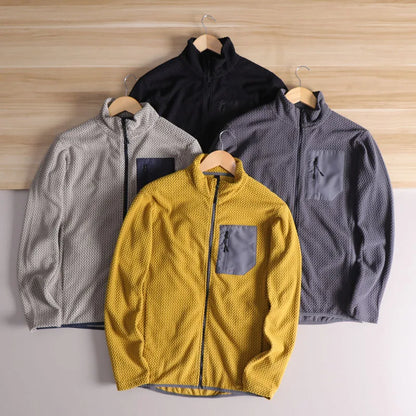 Leichte, atmungsaktive, schnell trocknende Funktionsjacke mit Stehkragen für Herren – Vielseitige Outdoor-Sportbekleidung Frühjahr 2025