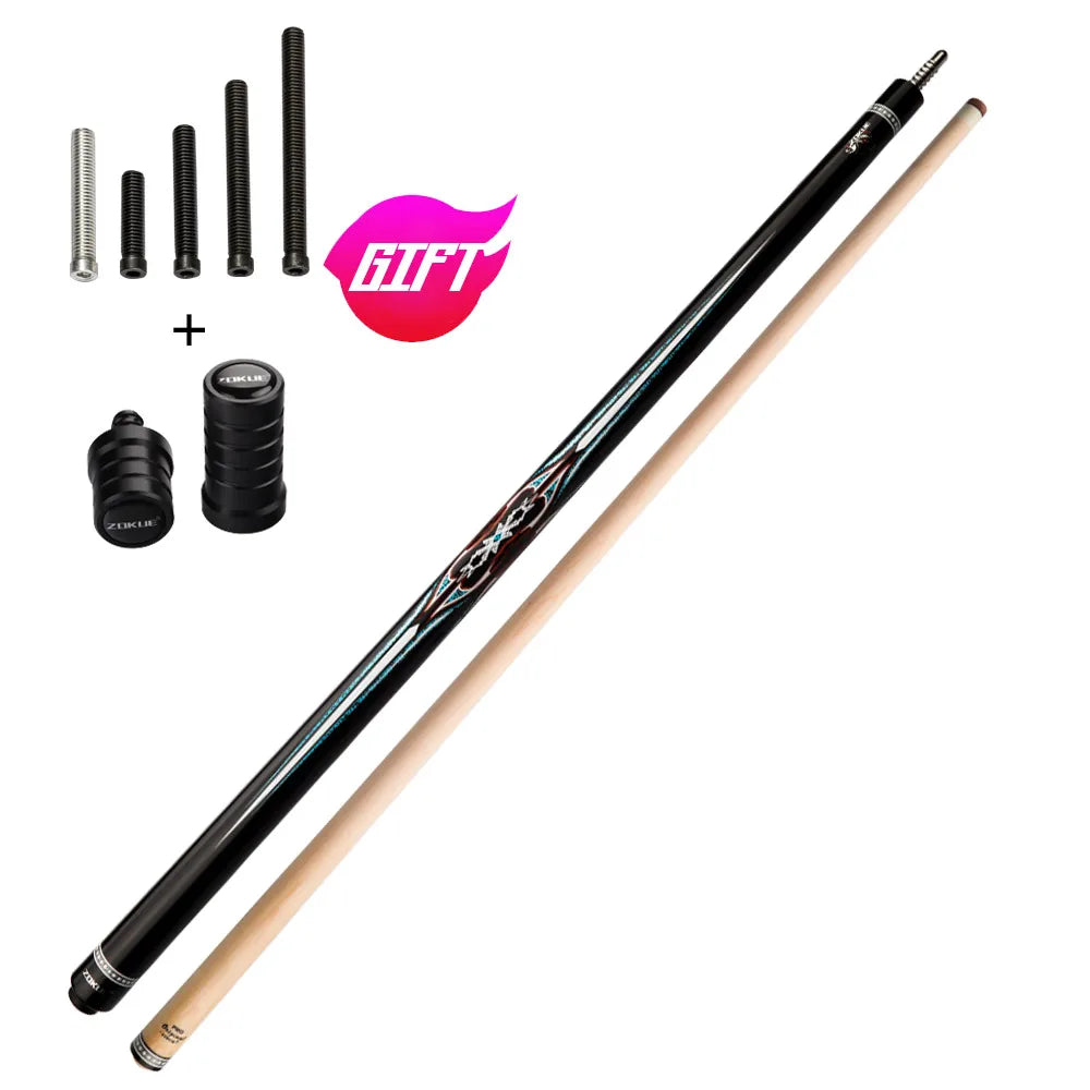 ZOKUE-Professional Billiard Cue with Case, Carom Stick, Korean 3 Cushion, Taper, 12mm Tip, 142 cm, Libre Cue with Case