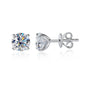 KNOBSPIN Moissanite Earring 0.2-2ct D VVS1 GRA Certified Lab Diamond 4 Claw s925 Sterling Silver Stud Earrings for Women Man