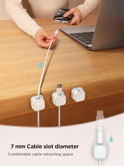 Strong Adhesive Cable Clips - Under Desk Cord Holder