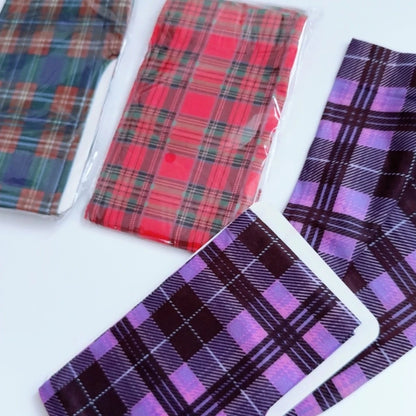 Fashion Women's Classic Tartan Semi-Opaque Pantyhose Printed Tights Red Purple Blue Green Scottish Check Pattern Tights