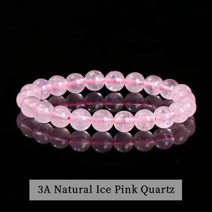 JD Natural Stone Beads Bracelet Amethyst Tiger Eye Crystal Quartz Agate Gem Beads Bangles Women Men Reiki Healling Jewelry Gift