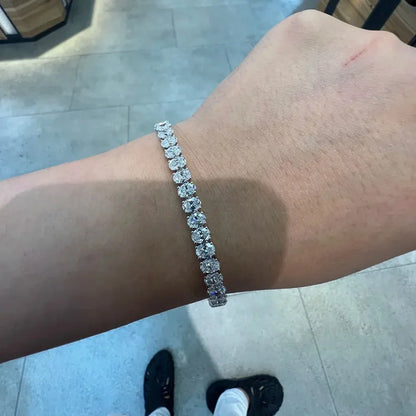 14K/18K/10K Gold Oval Cut DEF/VS VVS 13CTW HPHT Lab Grown Diamond Tennis Bracelet Fine Jewelry Anniversary Gifts