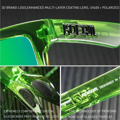 KDEAM Große quadratische Herrensonnenbrille Polarisierte photochrome Übergröße Sonnenbrille Mode Damensonnenbrille Verbesserte Version