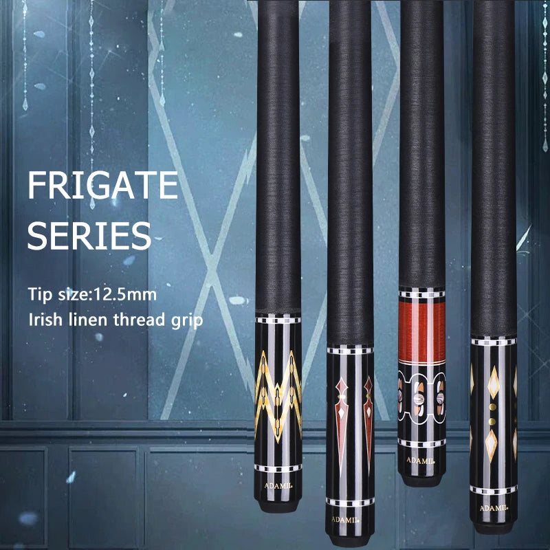 ADAMII Billiard Cues Pool Cue Stick Nine Ball Arm Maple Shaft The Irish Line Grip 1/2 Split Cue Uni-Lock Joint Tip Size 12.5mm