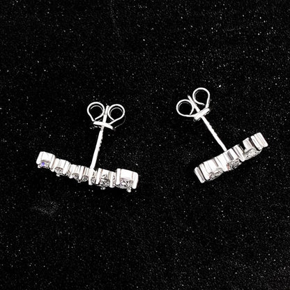 Real D Color Moissanite Diamond Earrings GRA Certified 925 Sterling Silver Sparkling Smile Stud Earrings for Women Jewelry Gift