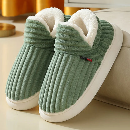 Soft Sole Fur Slippers Women Winter Warm Fuzzy Plush Shoes