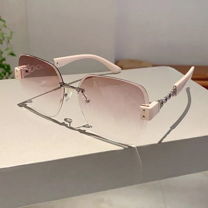 Unisex Sunglasses 2025 New Borderless Metal Chain Simple Fashionable Cool Versatile Luxury Brand High Quality Popular Sunglasses